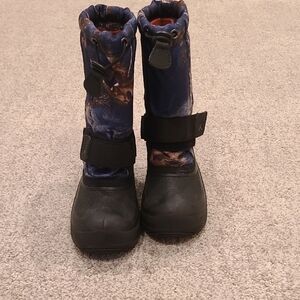Kamik Black and Navy Kids Snow Boots